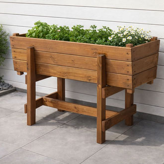 Extra Deep Large Raised Wooden Planter