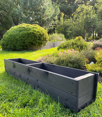 Wooden Planter Trough Black Ash 110cm