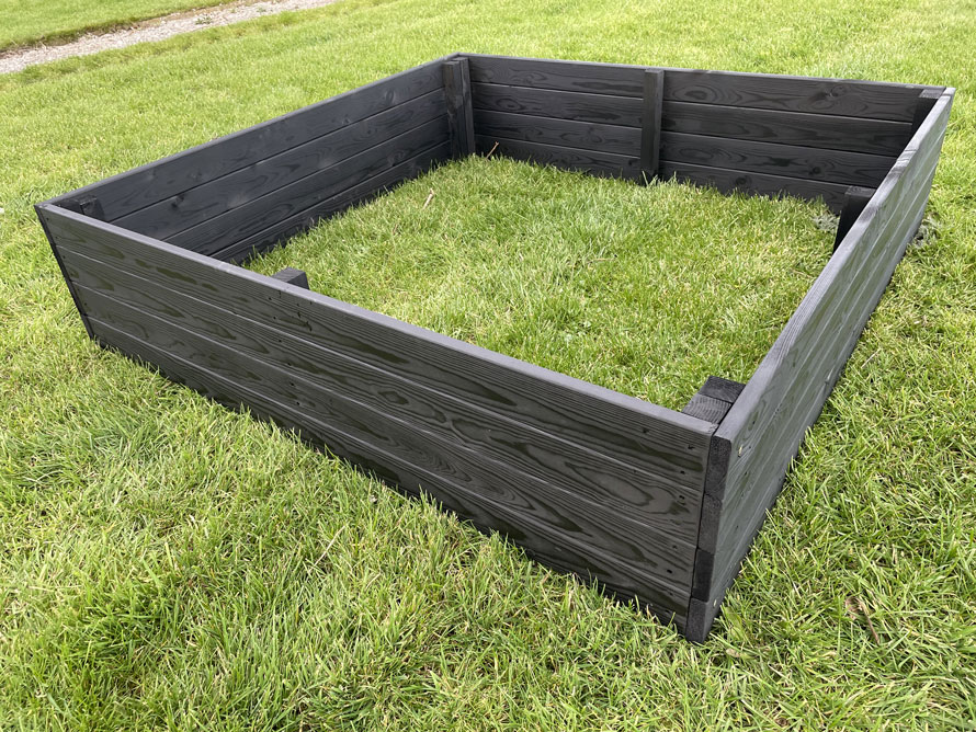 Raised Planter Veg Garden Beds Ash Black 120cm x 60cm