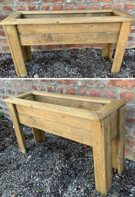 Raised Wooden Garden Planter Box Long Rectangular