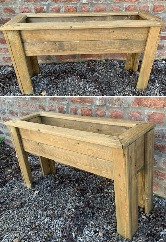 Raised Wooden Garden Planter Box Long Rectangular