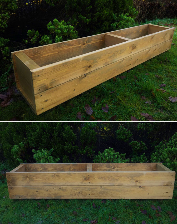 Wooden Long Rectangular Planter Trough 130cm