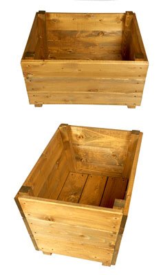 Wooden Garden Planter Box Brown Stain Finish