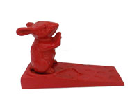 Red Cast Iron Door Stopper