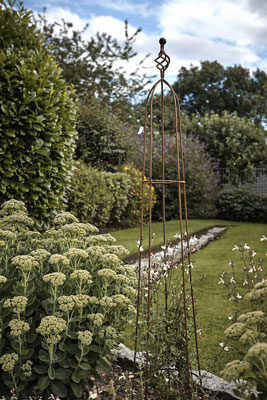 Rusted Garden Metal Obelisks