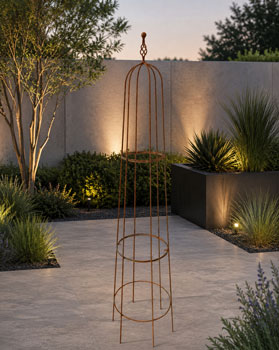 Decorative Metal Plant Supports for Flower Beds Rust