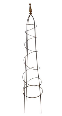 1.5m Rusty Metal Spiral Garden Obelisk