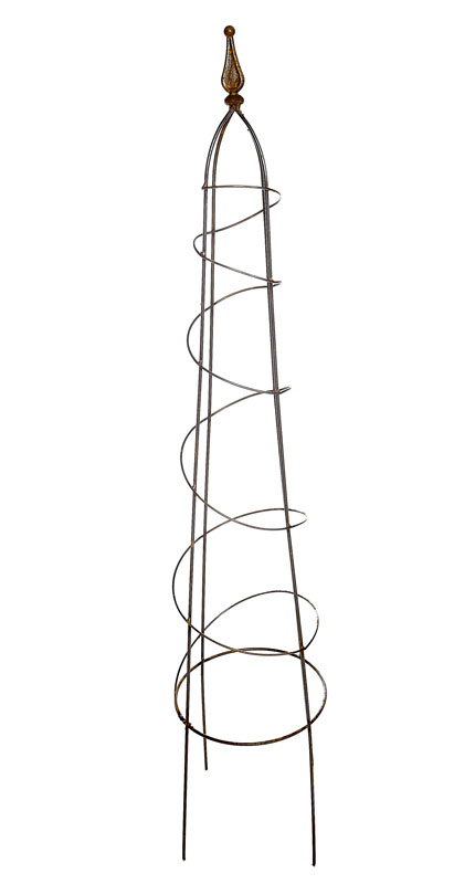 1.5m Rusty Metal Spiral Garden Obelisk