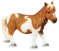 Resin Brown & White Large Shetand Pony