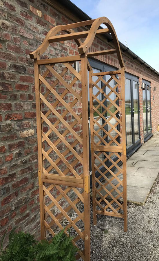 Tan Wooden Garden Arch