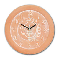 Terracotta Garden Clock - Moon and Sun