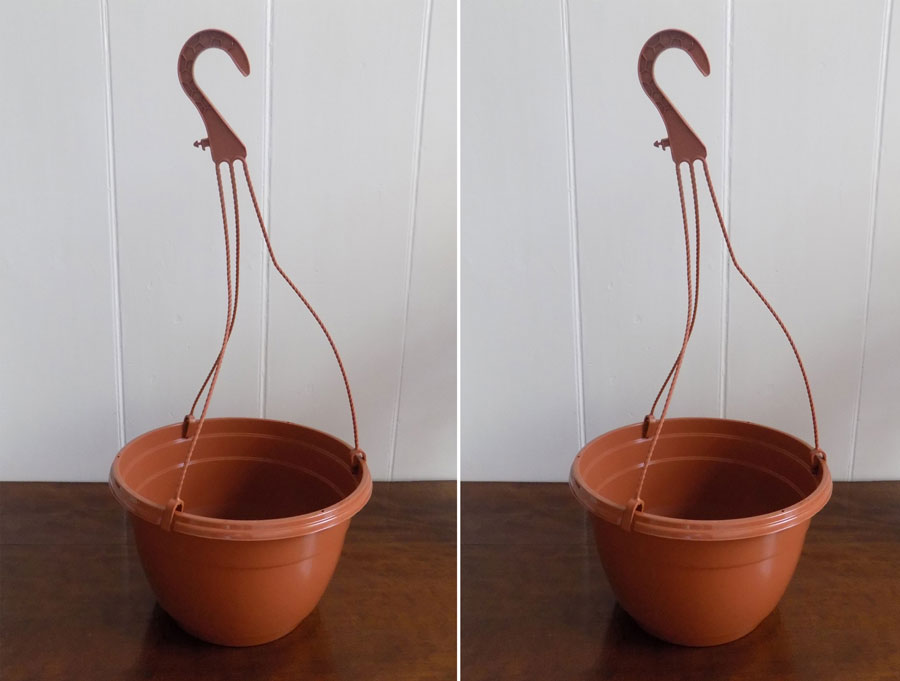 Set of 2 x Terracotta Plastic Hanging Baskets