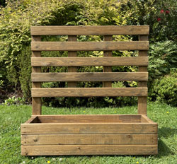 Wooden Garden Planters With Trellis Screens