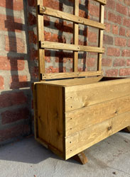 Wooden planter with trellis