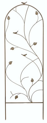 Metal Trelllis - Rust Effect Leaf Design 120cm