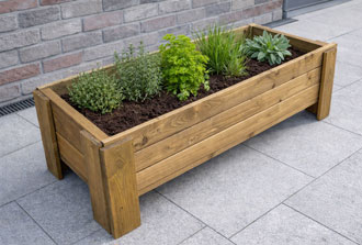 Raised Wooden Trough Planter Box 100 cm