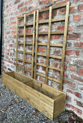 Wooden Raised Planter Container with Trellises Extra Large