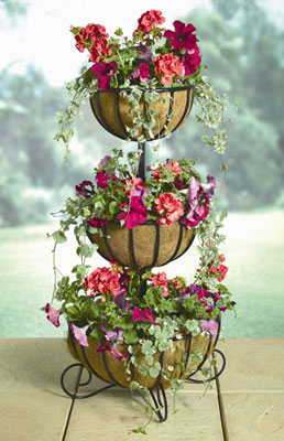 Three Tier Flower Metal Flower  Planter  - Heavy Duty