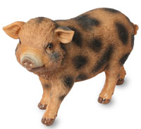 Walking Brown and Black Piglet Ornament