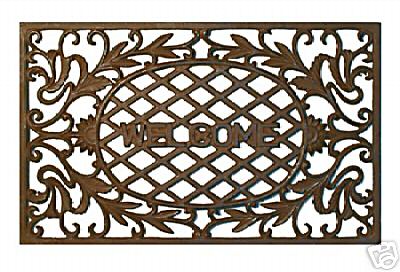 Large welcome cast iron door mat