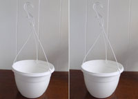 Set of 2 x White Plastic Hanging Baskets