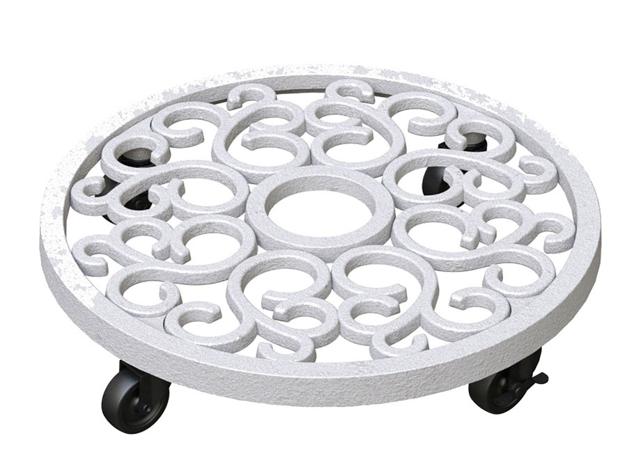 White Decorative Cast Iron Pot Stand