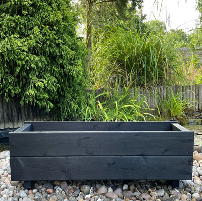 Wooden Outdoor Planter 0.6m Black Ash