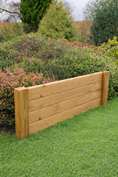 Wooden Garden Edging Fence Timber Landscape and Lawn Border 4 Board 60cm Long