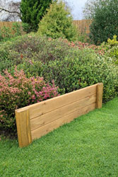 Wooden Garden Border Edging Flower Bed and Lawn Edging 3 Board 100cm Long