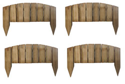Wooden Garden edging boards Arched 4 Pack