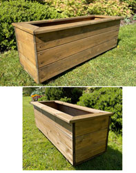 Extra Deep Rectangular Wooden Planter Box Heavy Duty