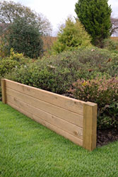 Wooden Garden Edging Timber Lawn and Border Fence Panel 4 Board 120cm Long