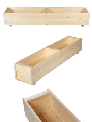 Wooden Rectangular Garden Planter Extra Long Untreated