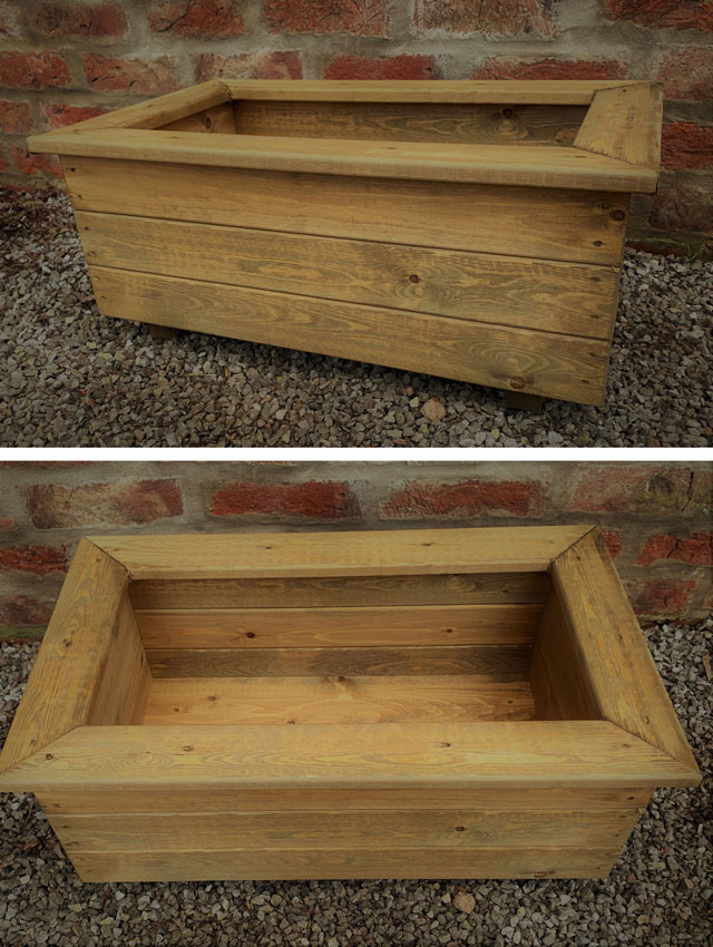 Wooden Garden Trough Planter  Medium