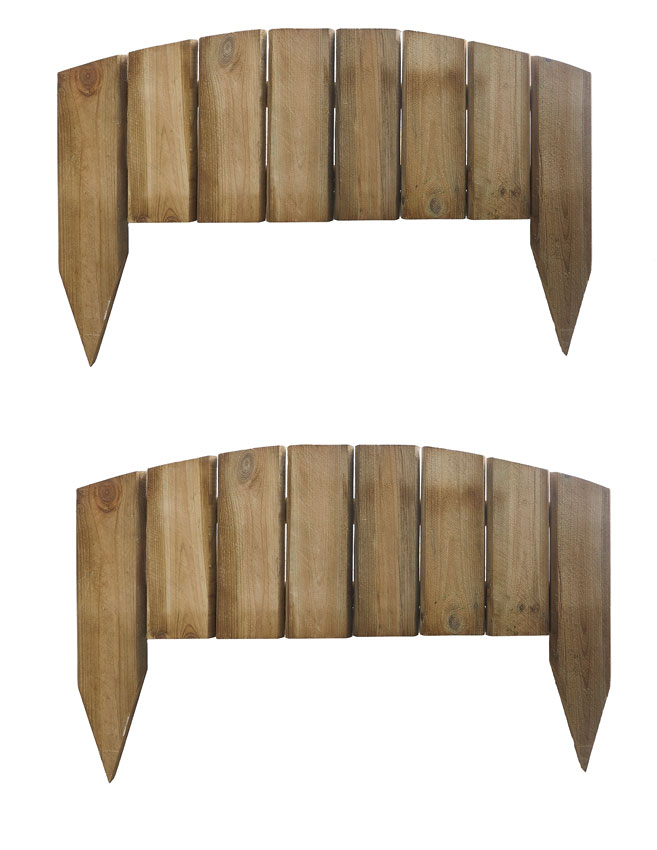 Wood lawn edging boards Arched 2 Pack