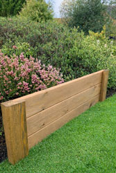 Timber Garden Edging Panels Lawn Path and Flower Bed Border 3 Board 60cm Long