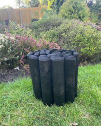 Log Roll Flower Bed Edging Black 230mm High