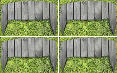 Garden Picket Lawn Edging Panels Pack of 4