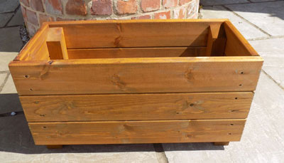 Deep Wooden Planter Trough