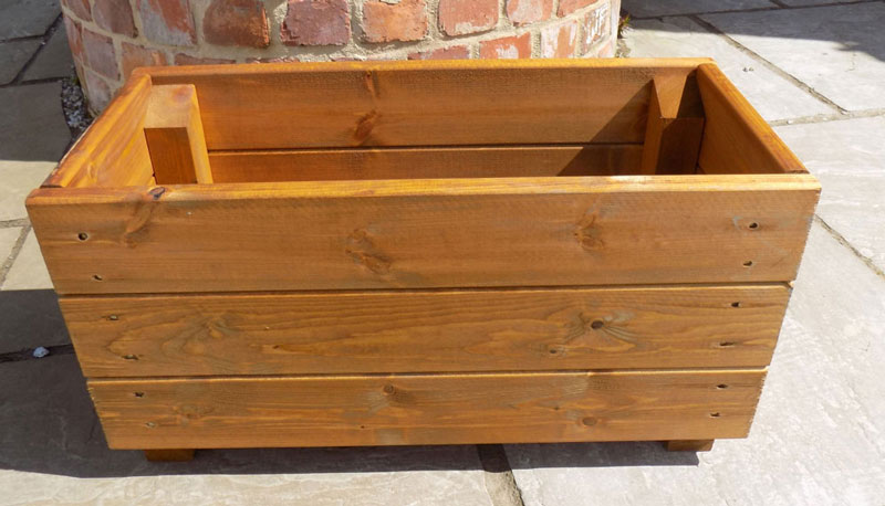 Deep Wooden Planter Trough