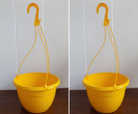 Set of 2 x Yellow Plastic Hanging Baskets